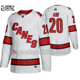 Carolina Hurricanes Sebastian Aho 20 Adidas 2019-2020 Wit Authentic Shirt - Kinderen